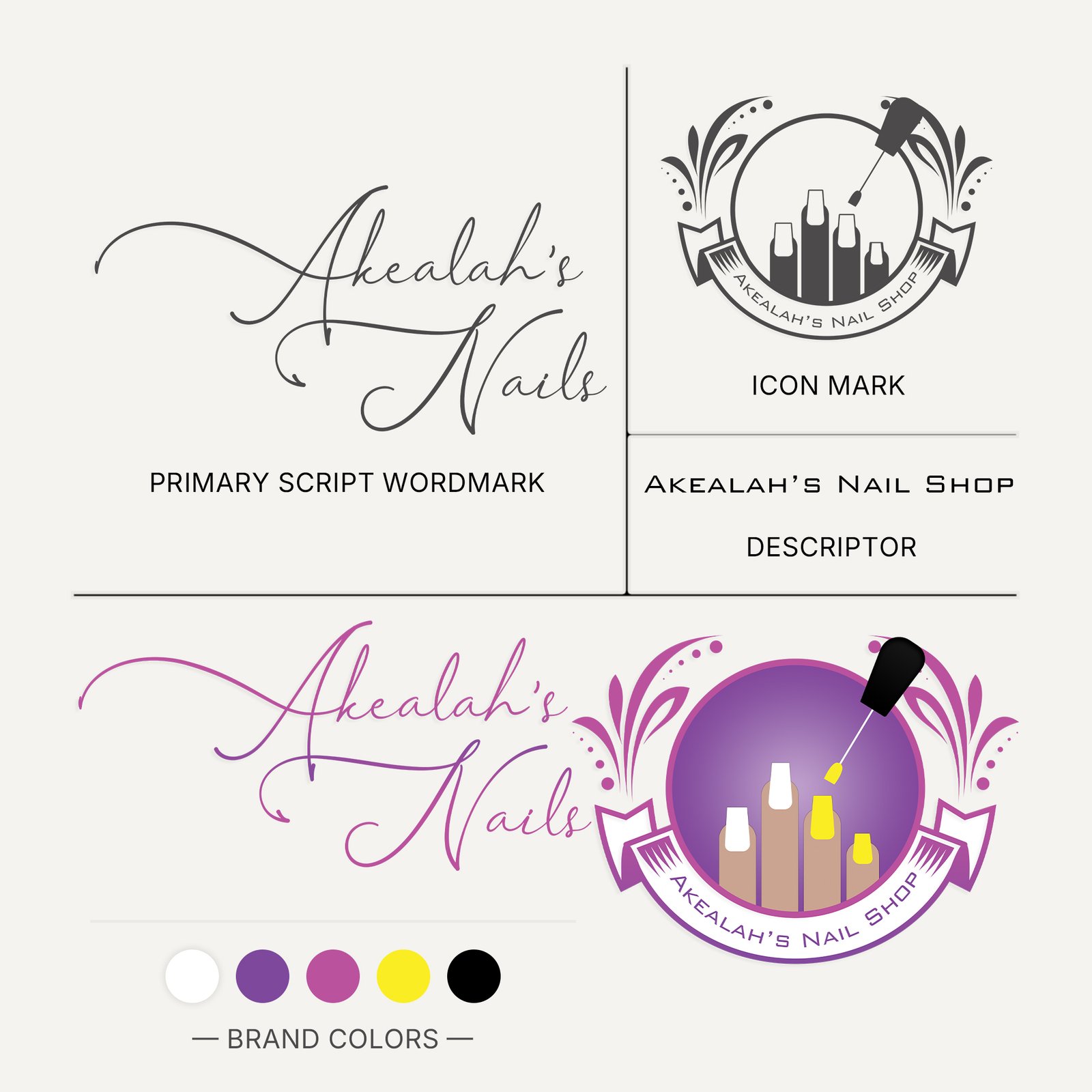 Akealah’s Nail Shop - Logo System